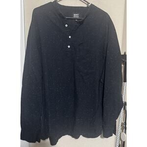 Shaun White WHT SPACE Henley Shirt Mens XXL Black Long Sleeve Casual Skater